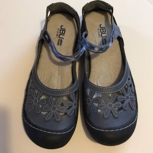 JUB Blue Flower Maryjane sandals flat, 10M